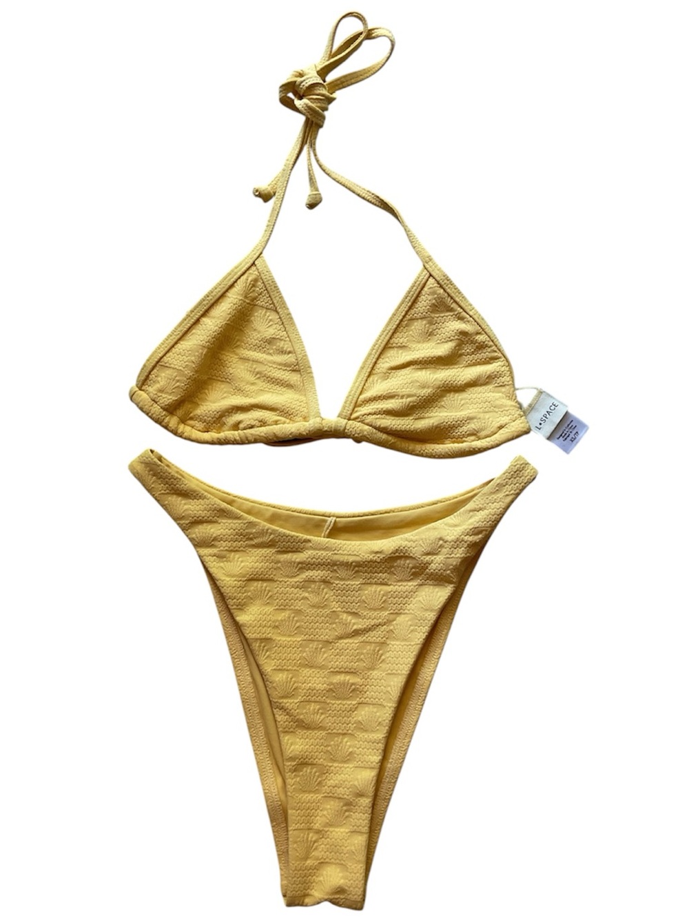L*Space Seashell Camacho Textured BikiniSet in « Honey », Size XS